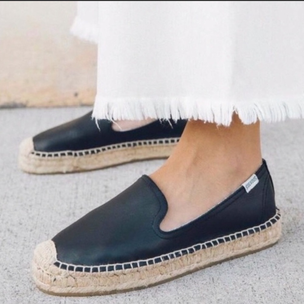 New Soludos Black Leather espadrilles 5